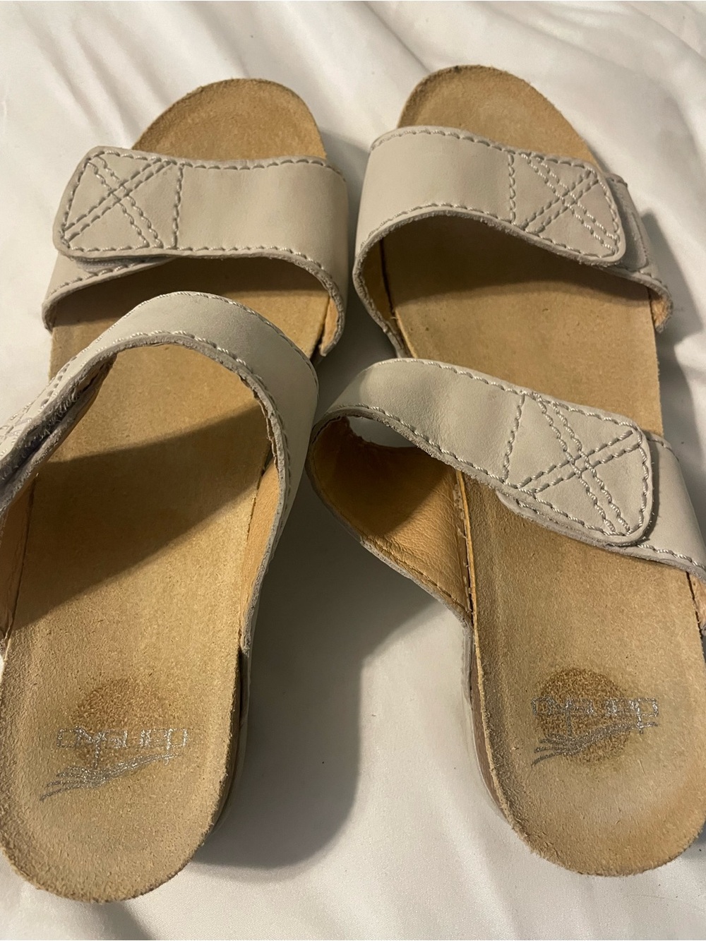 Dansko Women's Double-Strap Slide Sandals in Light Beige